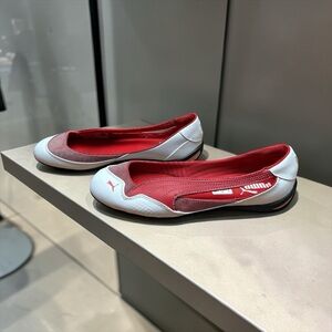 Puma, Ferrari Winning Diva Ballerina Flats, White & Red Women, Size 5.5